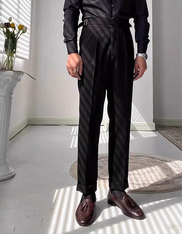Obsidian Regal Pleated Gurkha Trousers
