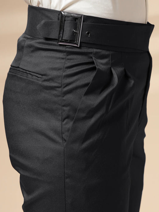 Obsidian Monarch Pleated Gurkha Trousers
