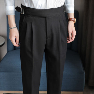 Obsidian Monarch Pleated Gurkha Trousers