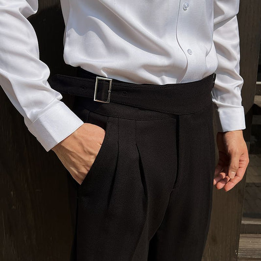 Obsidian Monarch Pleated Gurkha Trousers